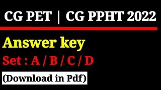 CG PPHT | CG PET | Model Answer key by Cgvyapam | Agri Master
