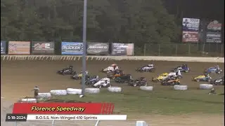 Florence Speedway - B.O.S.S. Non-Winged 410 Sprints - 5/18/2024