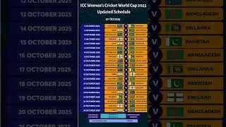 ICC Women's Cricket World Cup 2025 India Updated Schedule 07 Oct 2025 #shorts #youtubeshorts