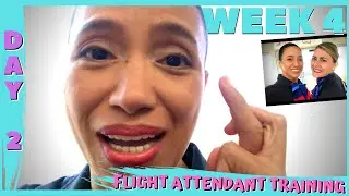 FIRST WORK TRIP:  THIS IS NOT GOOD | Week 4 - Day 2 | Flight Attendant Training | JojoTV