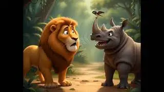 Lion 🦁 vs Rhinoceros II  Jungle Comedy Battle 😂🔥2️⃣ Jungle ka King Kaun 🦁🦏  Funny Animal Short 🤣