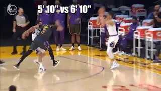 Tall guy Anthony Davis gets knocked over by not tall guy Campazzo, a play-by-play