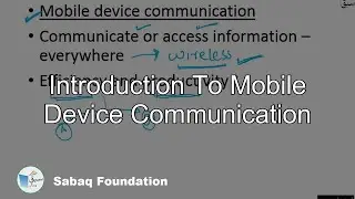 Introduction to Mobile device Communication, Computer Science Lecture | Sabaq.pk