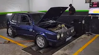 16V ABF WITH THROTTLES SWOP GOLF MK1 TUNING ON DYNO!!😍🔥