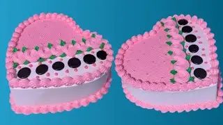Heart Shape Pink Cream Cake Design | Beautiful Birthday Cake Decoration | Love Cake Ideas 2026