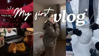 My First Vlog | After Finals Reset🤍, Cleaning, Friends, Football & Snow ,يوميات ما بعد الامتحانات