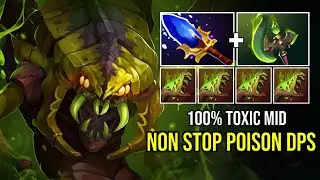 Solo Mid Venomancer 100% Toxic vs Meepo! Non Stop Poison DPS Parasma + Scepter Build| Dota 2