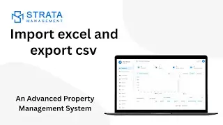 Import Multiple Units in a Excel File & Export | Strata Management