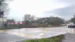 DB cargo towing carriage passenger train from Leominster train station