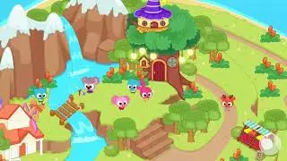 Kids pretend play house and visit friends in Papo Town to dres sup and cook