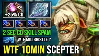 How to Solo Mid Bristleback in 7.37e with 10Min Scepter Unkillable Wind Waker Octarine Dota 2