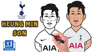 How To Draw Son Heung Min | South Korean Legendary Soccer Player - Draw Football Player Step By Step