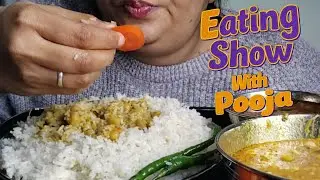 😋 Eating Safed Chole Rice 🍚 ll Eating Show With Pooja