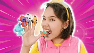 A Fam&iacute;lia dos Dedos de Animais 🐶🦁 | Quebra-Cabe&ccedil;a dos Animais 🧩 | Dino Finger Family | Hokie Pokie