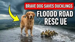 Brave Dog Rescues Stranded Ducklings From Flooded Road 🦆💦