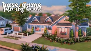 pink base game family house 🌷 | the sims 4 speed build | base game only