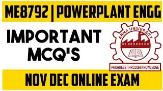 ME8792 | POWERPLANT ENGG | MCQ QUESTIONS | ANNAUNIVERSITY