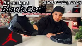 (2025)Jordan 3 Black Cat 🐈&zwj;⬛ Review, On Feet & Lace Swap