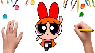 Super easy! How to draw Blossom from Powerpuff Girls!✏️|Step-by-Step for Kids and parents✨
