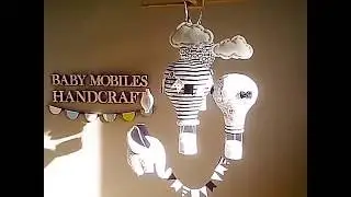 Мобиль детский @YASYAVARYA, воздушные шары и слоник, черно-белый /Baby mobile with hot air balloon