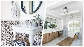 75 Mediterranean Gray Floor Bathroom Design Ideas You'll Love ➤