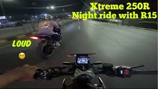 Hero Xtreme 250R Night Ride 🌙 with Yamaha R15 🔥 | Custom Exhaust Vibes by Sam Customz