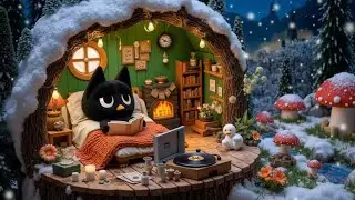 Cozy Winter Jazz LoFi Music | Mellow Beats for Study & Sleep | Fireplace Ambience