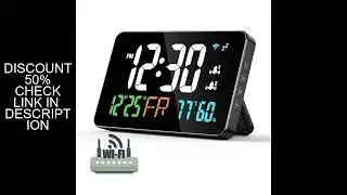 USB Powered Digital Wall Clock WIFI Synchronized Time TEMP Humidity Date Unlimited Snooze Table Cloc