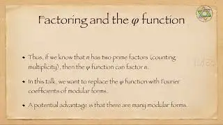 Factorization and Ramanujan Tau Function by Kumar Murty