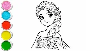 Cute Elsa Frozen Drawing for Kids | Painting & Coloring for Toddlers | Let&rsquo;s Draw Together