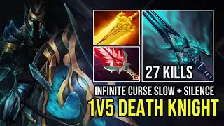 Hard Carry Abaddon 1v5 Death Knight Infinite Curse Slow Silence Radiance + Bloodthorn Build| Dota 2