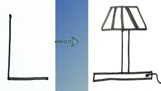 drawing with letters for kids | drawing with L | how to draw Lamp with Alphabet  | #shorts