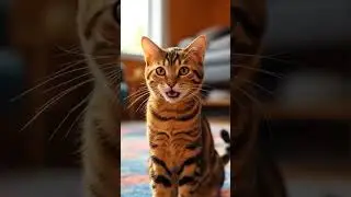 Vibrant striped cat spinning in circles with a happy face #catoftheyear #hugyourcatday #worldcatday