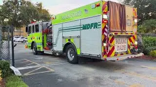 MiamiDadeFireRescue, Cutler Bay #firetruck #firetrucksresponding #firefighter  #rescue