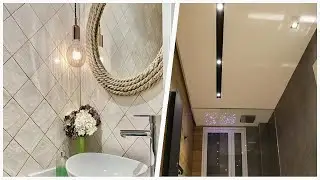 75 Tray Ceiling Powder Room With A Floating Vanity Design Ideas You'll Love 💎
