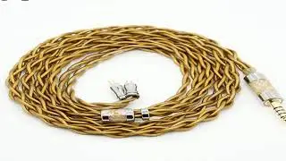 #ivipQ A11 4-Core Gold-Palladium Plated + Multi-Strand Copper-Palladium Plated Headphone Cable, Com