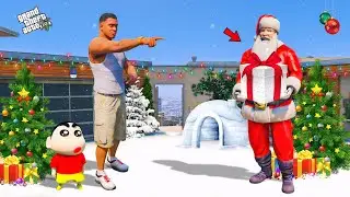 Shinchan & Franklin Meet Santa Claus And Give Christmas Gift in Gta 5