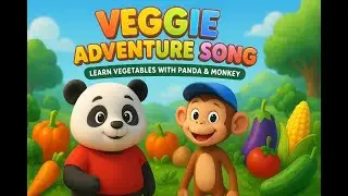 Panda & Monkey&rsquo;s Veggie Adventure Song  | Learn Vegetable Names for Kids | 3D Animated Learning Song