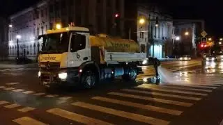 Slow motion street washer