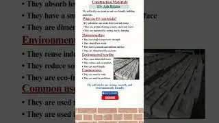 Fly Ash Bricks&ndash;Properties, Uses & Benefits| Construction Materials #civilengineering #youtubeshorts