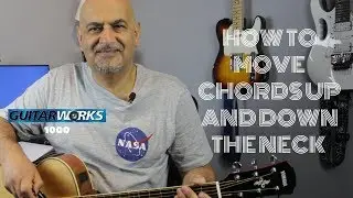 Moving chords on a guitar fretboard