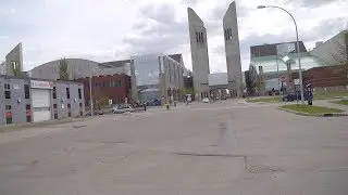 Life in Edmonton Alberta Canada. Driving City Tour from Highway.