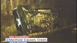 Missing manhole cover blamed for violent crash