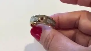 Meteorite Inlaid Rose Gold Tungsten Wedding Bands by Rings Paradise