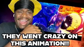 COSMIC GAROU VS SAITAMA FULL FIGHT | ONE PUNCH MAN MANGA ANIMATION - @Omaru_DarK | REACTION