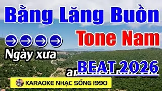 Bằng Lăng Buồn - Karaoke Tone Nam ( Dm ) - Beat Hay 2026 - Karaoke nhạc Sống 1990 - Beat Mới