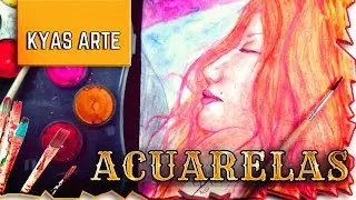 Como Ilustrar un rostro con acuarelas 🎨【FACE WATERCOLOR】╬ By Kyas Arte