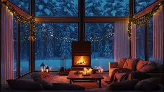 Fireplace & Smooth Jazz ❄️ Cozy Winter Night Ambience | Relax & Unwind