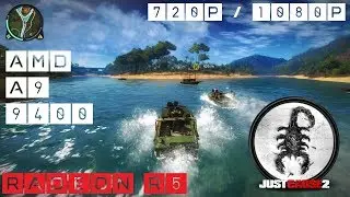 Just Cause 2 AMD A9 9400 (9420) Radeon R5 Graphics Benchmark Test (ПК начального уровня)