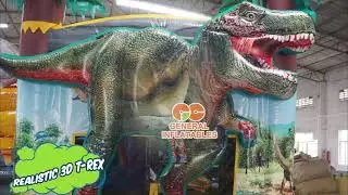 GWC-26  Inflatable T-rex dual lane wet dry combo